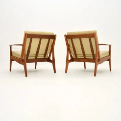 Pamono Vintage Danish Teak and Leather Armchairs attributed to Arne Vodder, 1960s, Set of 2 Clearance