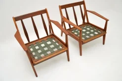 Pamono Vintage Danish Teak and Leather Armchairs attributed to Arne Vodder, 1960s, Set of 2 Clearance