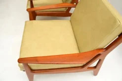 Pamono Vintage Danish Teak and Leather Armchairs attributed to Arne Vodder, 1960s, Set of 2 Clearance