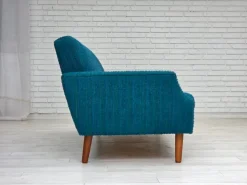 Pamono Vintage Danish Three-Seater Sofa in Wool and Teak, 1970s New