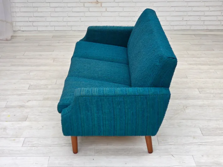 Pamono Vintage Danish Three-Seater Sofa in Wool and Teak, 1970s New