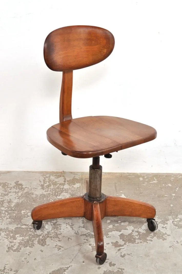 Pamono Vintage Desk Chair on Wheels by Albert Stoll for Stoll Giroflex, 1930s Clearance