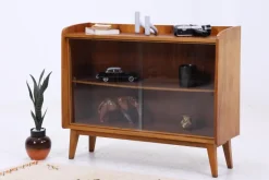 Pamono Vintage Dresser with Glass Doors, 1970s Best