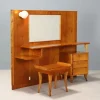Pamono Vintage Dressing Table in Oak Veneer and Glass, 1960s