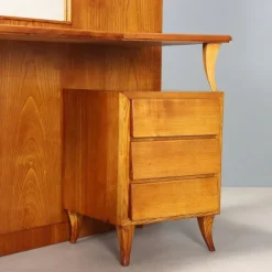 Pamono Vintage Dressing Table in Oak Veneer and Glass, 1960s