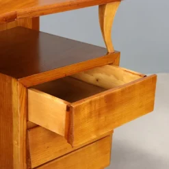Pamono Vintage Dressing Table in Oak Veneer and Glass, 1960s