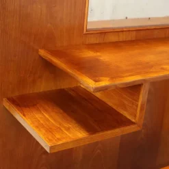 Pamono Vintage Dressing Table in Oak Veneer and Glass, 1960s