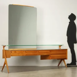 Pamono Vintage Dressing with Vanity Table Maple and Glass, 1950s Outlet