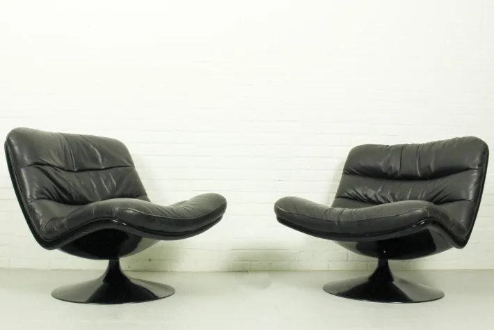 Pamono Vintage Dutch F978 Swivel Chairs by Geoffrey Harcourt for Artifort, 1970s, Set of 2 Outlet