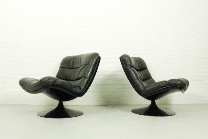Pamono Vintage Dutch F978 Swivel Chairs by Geoffrey Harcourt for Artifort, 1970s, Set of 2 Outlet