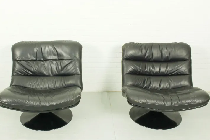 Pamono Vintage Dutch F978 Swivel Chairs by Geoffrey Harcourt for Artifort, 1970s, Set of 2 Outlet