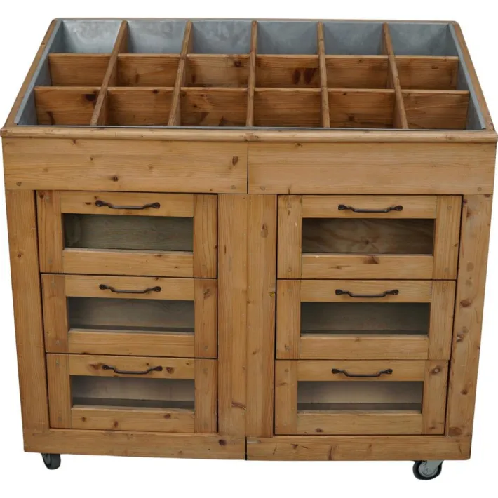 Pamono Vintage Dutch Pine Haberdashery Shop Cabinet with Glass Fronts Clearance