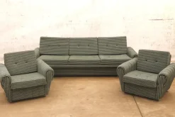 Pamono Vintage Eastern Bloc Living Room Set, Former Czechoslovakia, 1980s, Set of 3 New