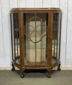 Pamono Vintage English Display Cabinet in Walnut, 1950s New