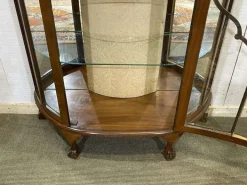 Pamono Vintage English Display Cabinet in Walnut, 1950s New