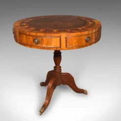 Pamono Vintage English Walnut and Leather Rotary Centre Table, 1970 Sale