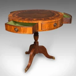 Pamono Vintage English Walnut and Leather Rotary Centre Table, 1970 Sale