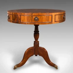 Pamono Vintage English Walnut and Leather Rotary Centre Table, 1970 Sale