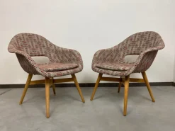Pamono Vintage Fiberglass Armchairs attributed to Miroslav Navrátil, 1960s, Set of 2 New