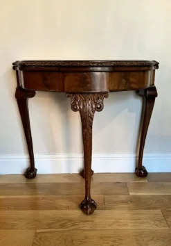 Pamono Vintage Figured Walnut Card Table, 1920 Best