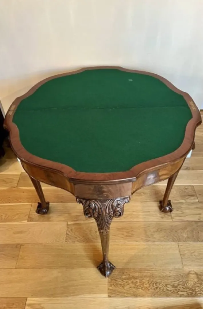 Pamono Vintage Figured Walnut Card Table, 1920 Best