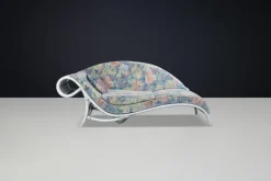 Pamono Vintage Floral Rattan Daybed by Flechtatelier Schütz, 1980s Hot