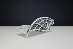 Pamono Vintage Floral Rattan Daybed by Flechtatelier Schütz, 1980s Hot