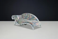 Pamono Vintage Floral Rattan Daybed by Flechtatelier Schütz, 1980s Hot