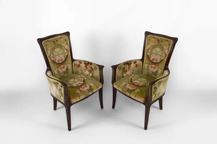 Pamono Vintage French Art Nouveau Salon Set by Eugéne Gaillard, 1900, Set of 3 Hot