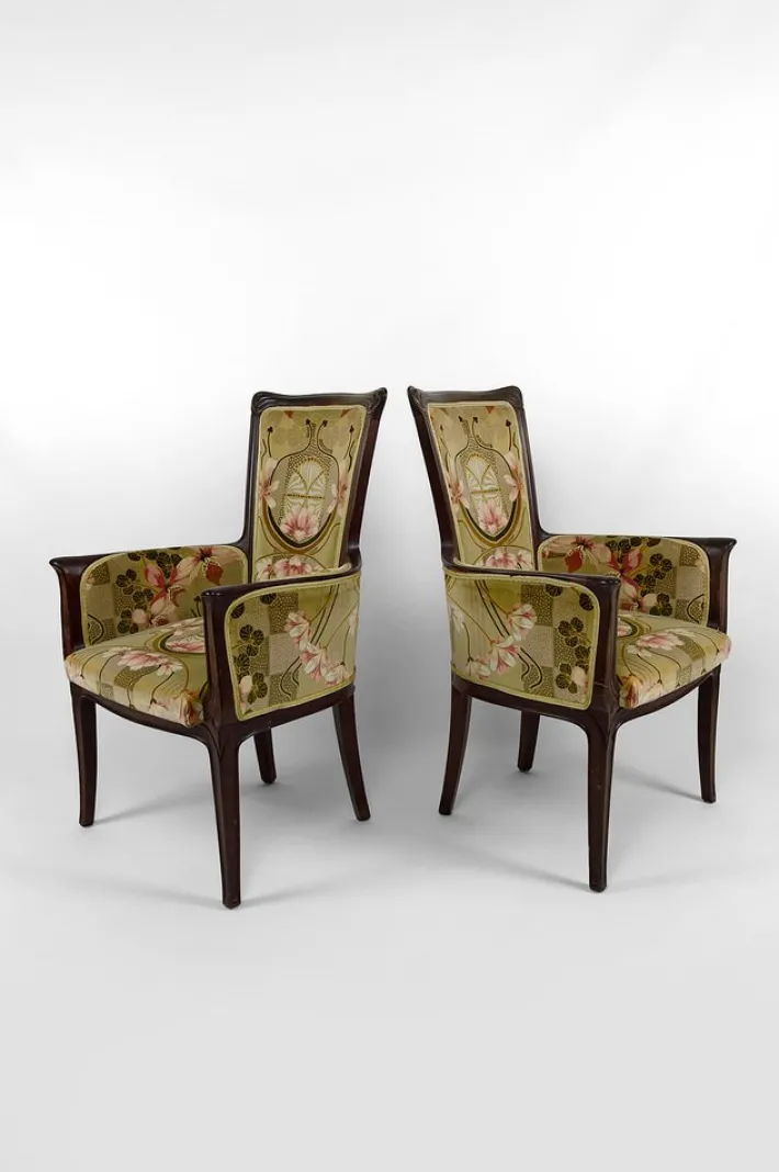 Pamono Vintage French Art Nouveau Salon Set by Eugéne Gaillard, 1900, Set of 3 Hot