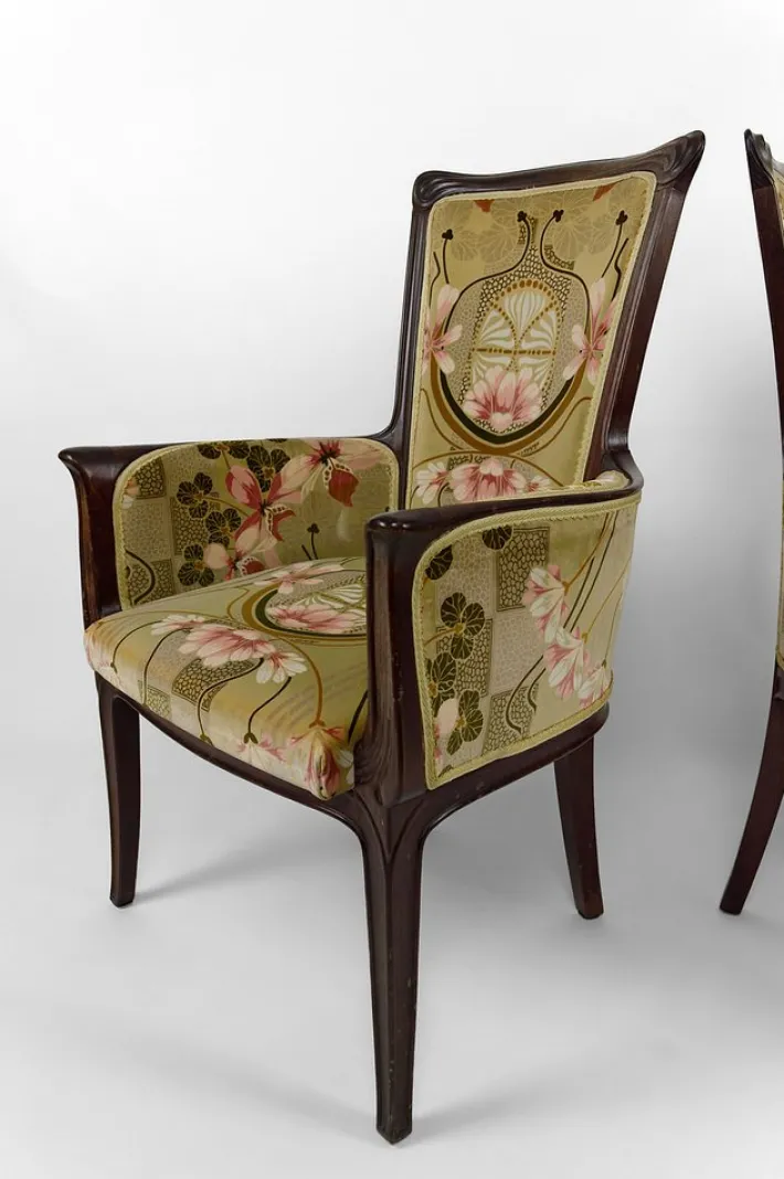 Pamono Vintage French Art Nouveau Salon Set by Eugéne Gaillard, 1900, Set of 3 Hot