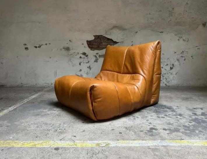 Pamono Vintage French Cognac Leather Lounge Chair from Roche Bobois, 1970s Best