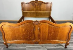 Pamono Vintage French Louis XVI Style Oak Double Carved Bed Frame Sale