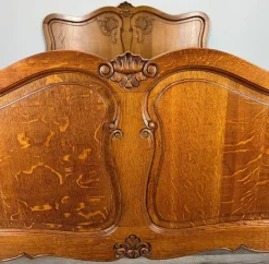 Pamono Vintage French Louis XVI Style Oak Double Carved Bed Frame Sale