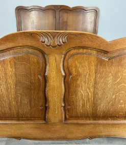Pamono Vintage French Louis XVI Style Double Carved Bed in Oak Sale