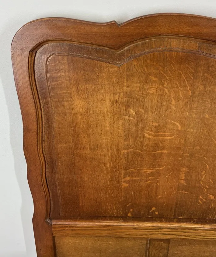 Pamono Vintage French Louis XVI Style Double Carved Bed in Oak Sale