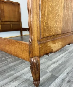 Pamono Vintage French Louis XVI Style Double Carved Bed in Oak Sale
