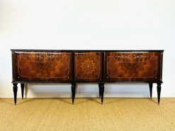 Pamono Vintage French Low Sideboard in Marquetry by André Arbus, 1940s Sale