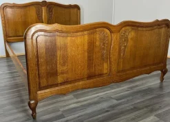 Pamono Vintage French Oak Double Bed Discount