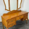 Pamono Vintage French Oak Dressing Table with Mirror Sale