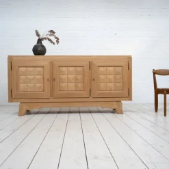 Pamono Vintage French Oak Sideboard from Gaston Poisson, 1940s