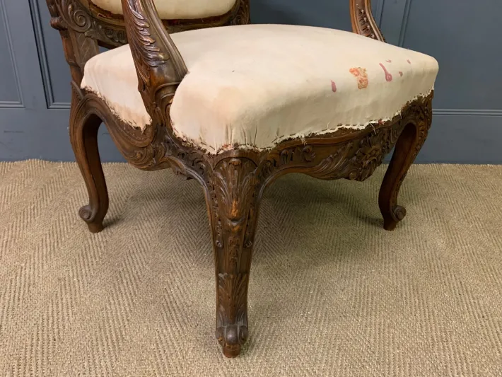 Pamono Vintage French Walnut Chairs, 1880, Set of 2 New