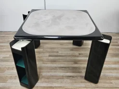 Pamono Vintage Game Table in Grey Fabric attributed to Pierluigi Molinari for Pozzi Milano, 1970s Outlet