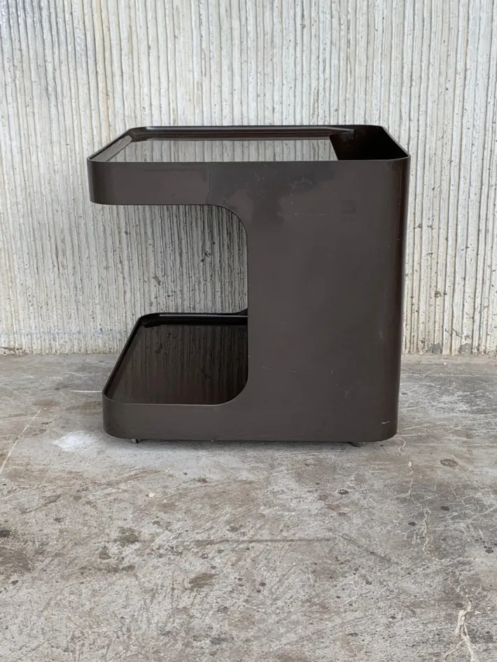 Pamono Vintage Game Table in Smoked Plastic with Wheels from Longato Outlet