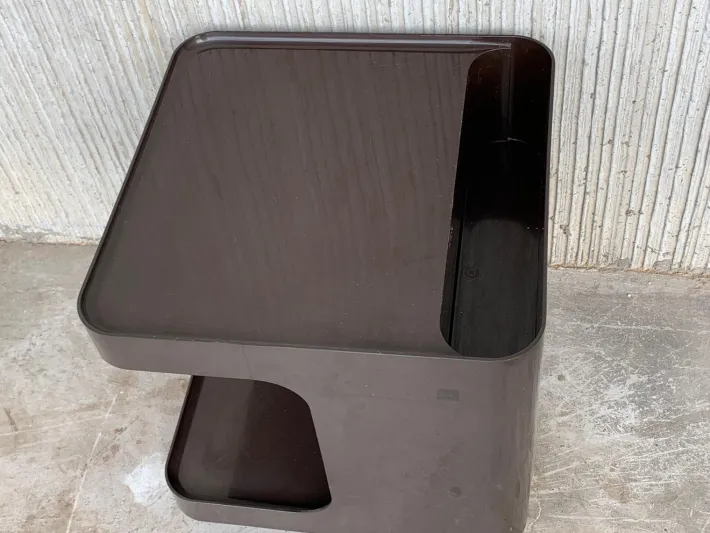 Pamono Vintage Game Table in Smoked Plastic with Wheels from Longato Outlet