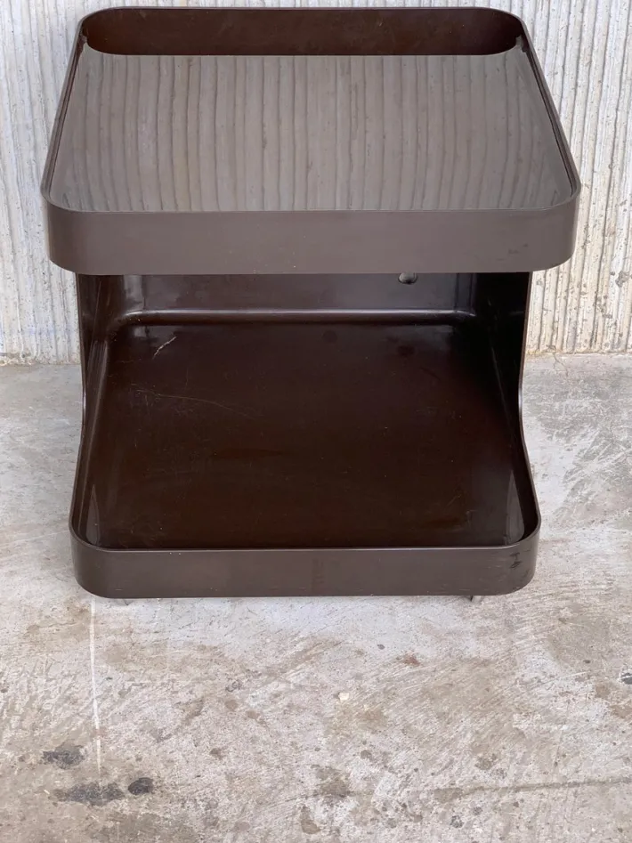 Pamono Vintage Game Table in Smoked Plastic with Wheels from Longato Outlet