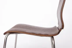 Pamono Vintage Gilbert Stackable Dining Chair in Teak Plywood Seat with Chrome Legs from Ikea, 1990s Online