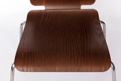 Pamono Vintage Gilbert Stackable Dining Chair in Teak Plywood Seat with Chrome Legs from Ikea, 1990s Online