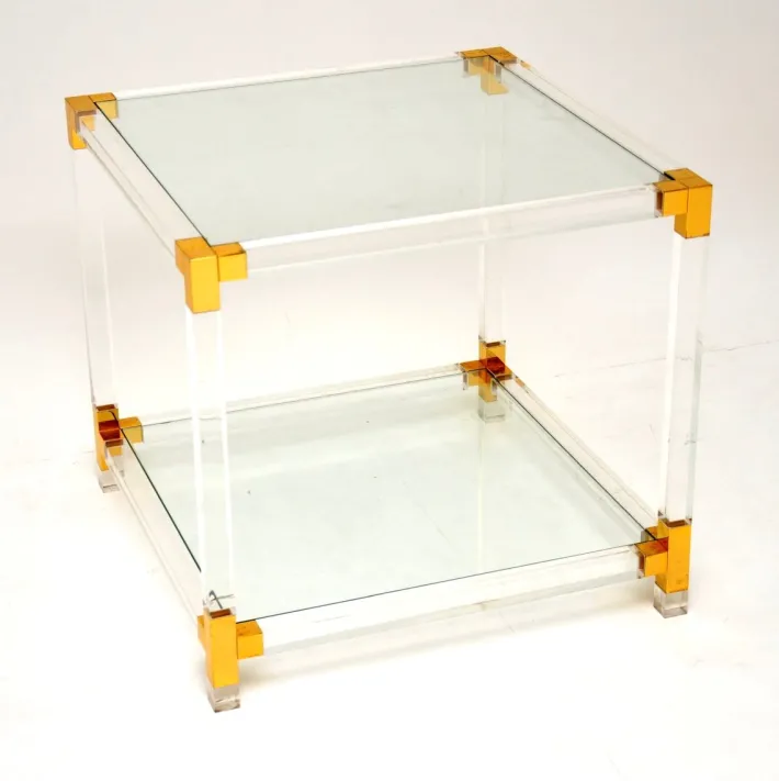 Pamono Vintage Glass and Acrylic Coffee Table, 1970s Sale
