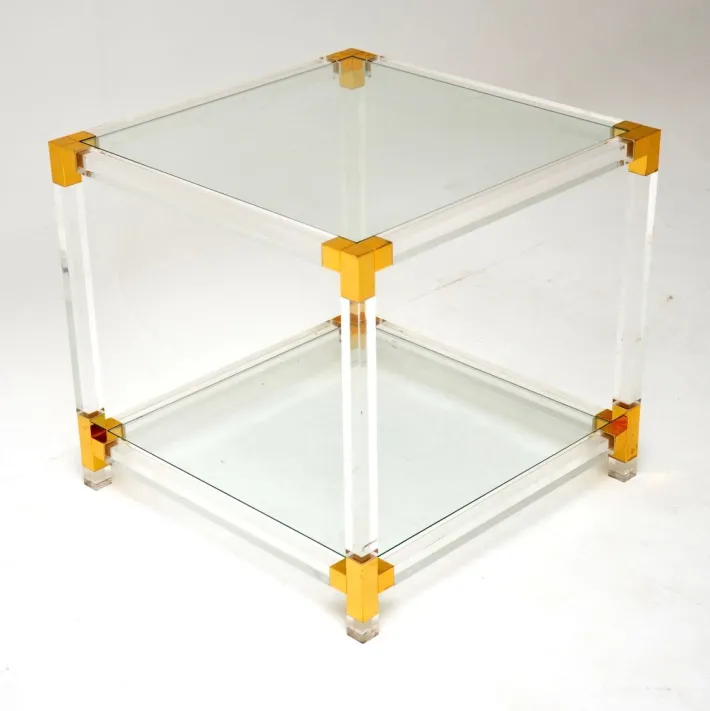Pamono Vintage Glass and Acrylic Coffee Table, 1970s Sale